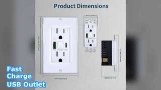 नाइट लाइट के साथ फास्ट चार्ज यूएसबी आउटलेट